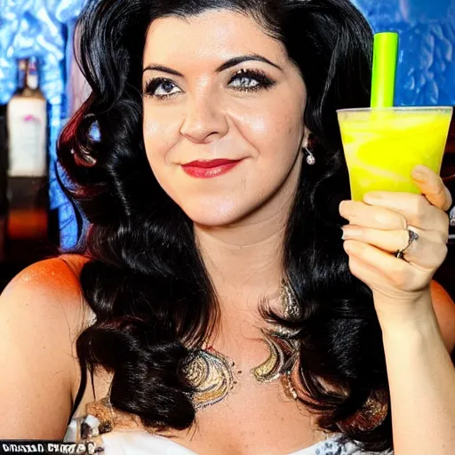 Prompt: Welsh singer MARINA spotted drinking a caipirinha at a bar in Rio de Janeiro, Brazil