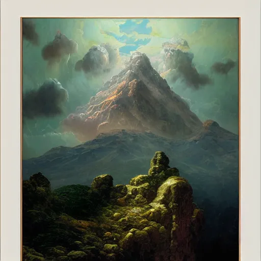 Prompt: UHD tonalism painting of Mount Olympus in orbit, by Antonio Caparo and Ferdinand Knab and Greg Rutkowski, Todd McFarlane concept art, tonalism illustration, detailed, UHD, photorealistic, trending on artstation, trending on deviantart