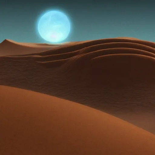 Image similar to photorealistic dune (frank herbert) setting