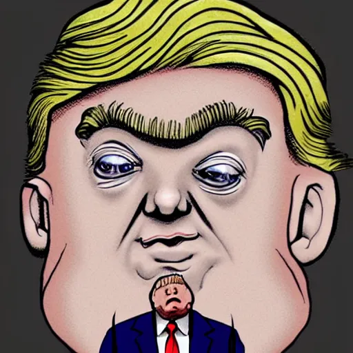 Prompt: a caricature of donald trump