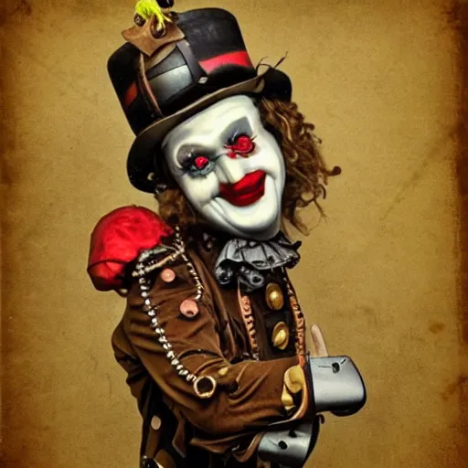 Image similar to steampunk clown