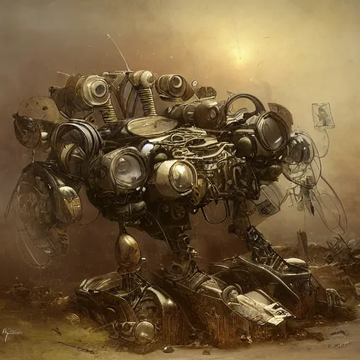 Image similar to Jean-Baptiste Monge, Jean-Baptiste Monge, Jean-Baptiste Monge, Jean-Baptiste Monge, Jean-Baptiste Monge, Jean-Baptiste Monge artwork of a cluttered robot junkyard