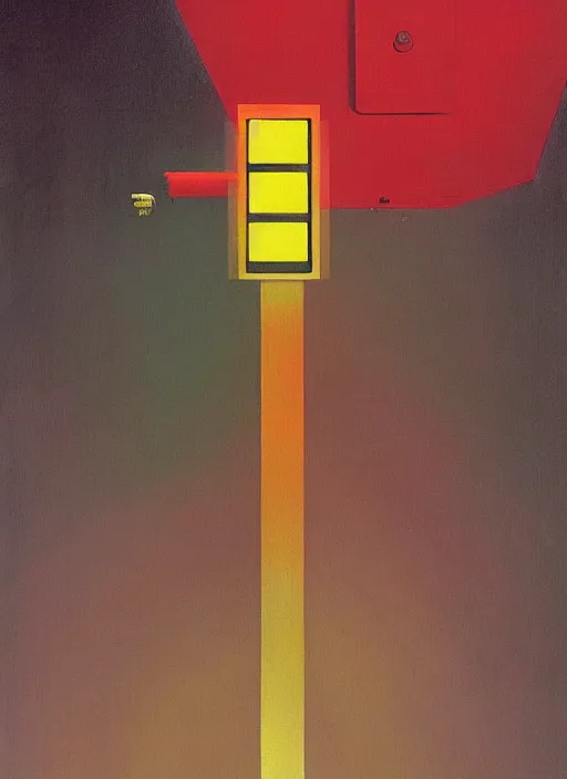 Prompt: traffic light in space Edward Hopper and James Gilleard, Zdzislaw Beksinski highly detailed