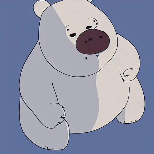 Image similar to ice bear from we bare bears in san fransisco, 8 k