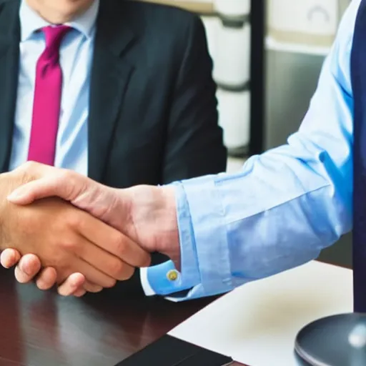 Image similar to lawyer man shaking hands with another person