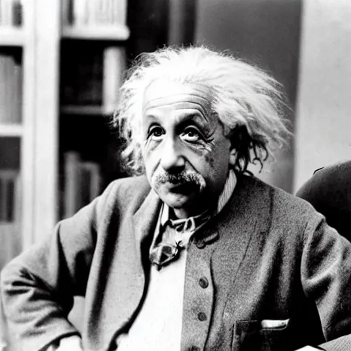 Image similar to albert einstein as a youtuber