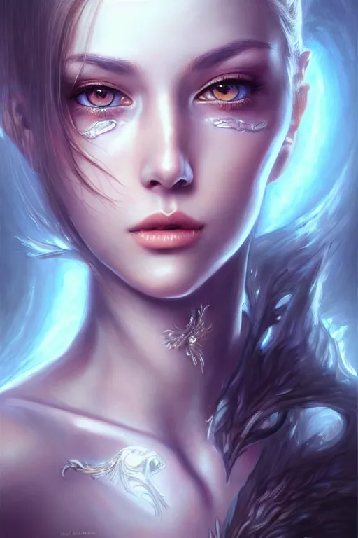 Prompt: a photorealistic painting of an attractive young girl, partially clothed in ethereal armor emitting psychic powers, beautiful bone structure, perfect eyes, intricate, elegant, highly detailed, hyper detailed, trending on tumblr, by artgerm, by loish, fantasy scene, fantasy aesthetic, trending on Artstation