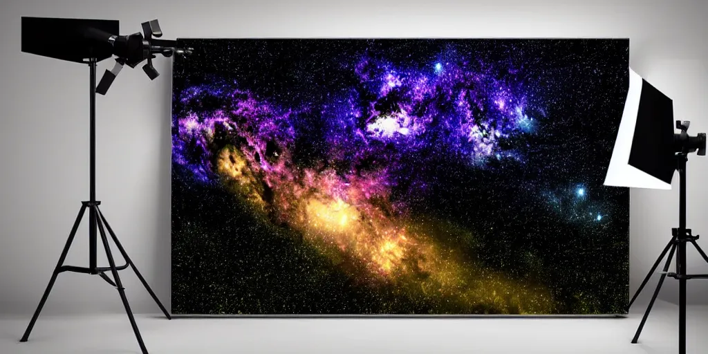 Prompt: earth and space galaxy milky way backdrop 3 d illustration