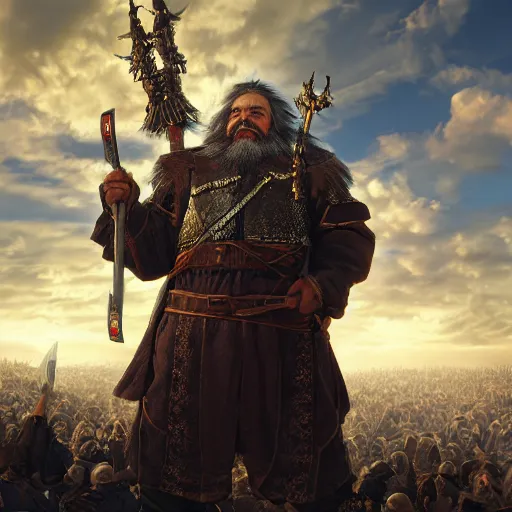 Image similar to lenin medieval dwarf warrior, anime, realistic 4k octane beautifully detailed render, 4k post-processing, highly detailed, intricate complexity, epic composition, magical atmosphere, cinematic lighting, masterpiece, ultra hd