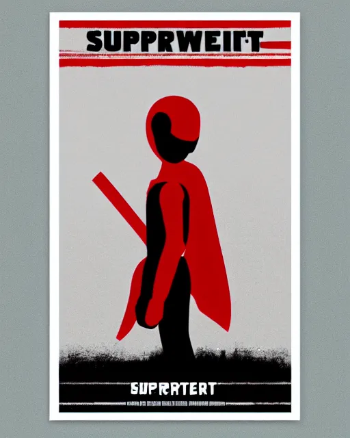 Image similar to minimalist movie poster, barron trump is an antifa supersoldier, barron trump, exoskeleton, fan art, dramatic