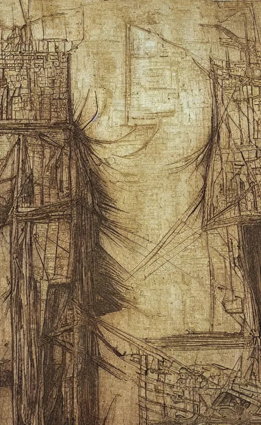 Prompt: the plans to carry out 9 / 1 1 by leonardo davinci
