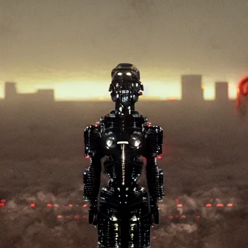 Prompt: movie still of a cyborg, cinematic composition, cinematic light, by edgar wright and david lynch