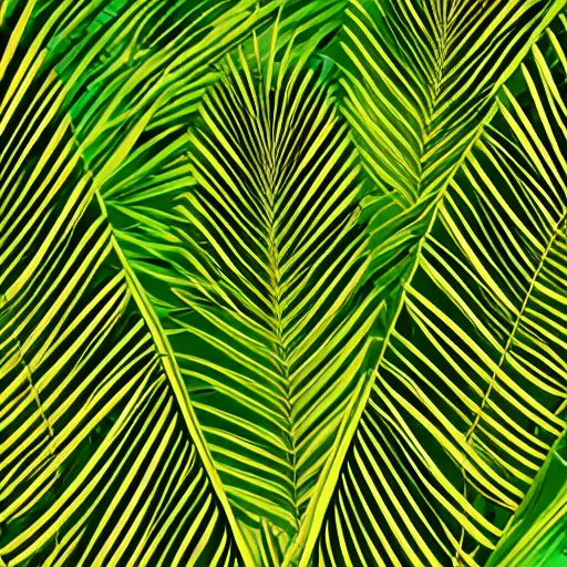 Prompt: gold emerald palm leaves vector. svg, 8 k ultra resolution