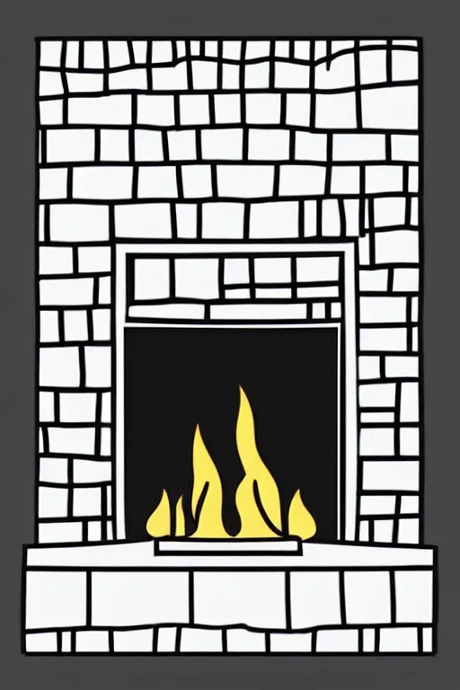 Image similar to minimalist boho style art of a fireplace, illustration, vector art