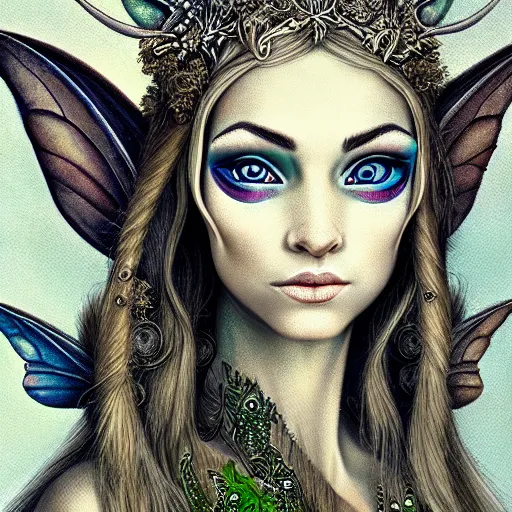 Prompt: highly detailed portrait of an elven fairy