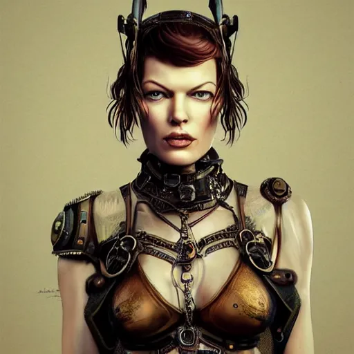 Prompt: beautiful Milla Jovovich in detailed steampunk dress, smooth, sharp focus, illustration, realistic, cinematic, artstation, cinematic, award winning, original modern artwork, set on Singaporean aesthetic, rgb ethereal lighting,8k