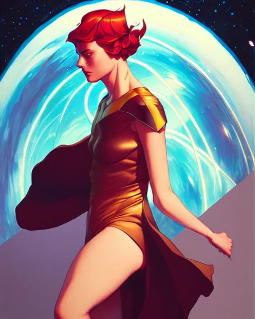 Image similar to artgerm, joshua middleton comic cover art, space castle, science fiction, chiral lighting