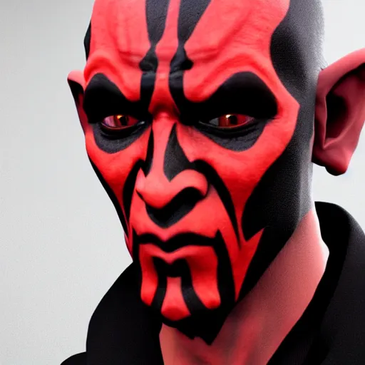 Image similar to realistic 8k render of darth maul as grogu