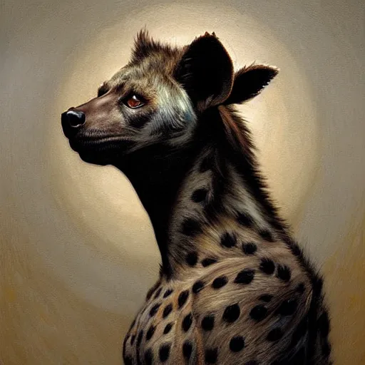 Prompt: a portrait of a hyena dogman canine star trek doctor. highly detailed painting by gaston bussiere, craig mullins, j. c. leyendecker, furry