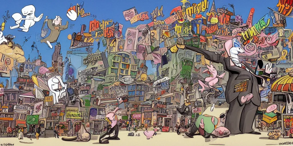 Image similar to cartoon concept art from sam and max