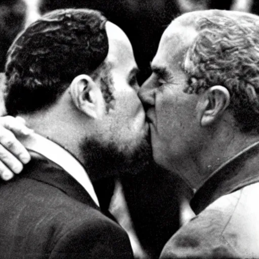 Image similar to george bush kissing osama bin laden