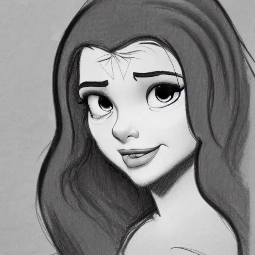 Image similar to milt kahl pencil sketch of chloe grace moretz as snow white