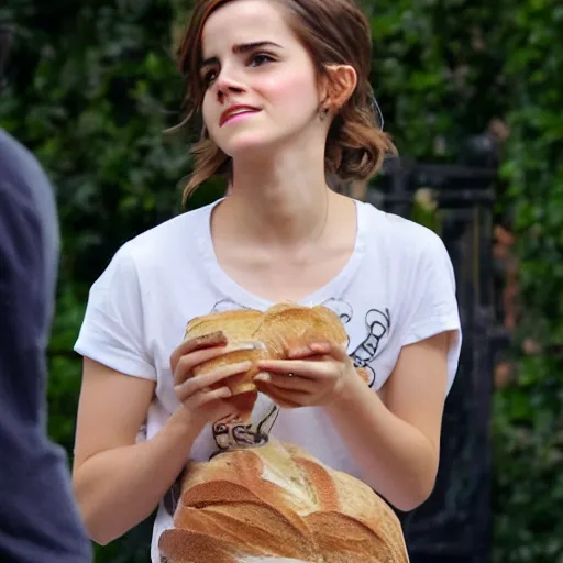 Prompt: emma watson eating rotten bread