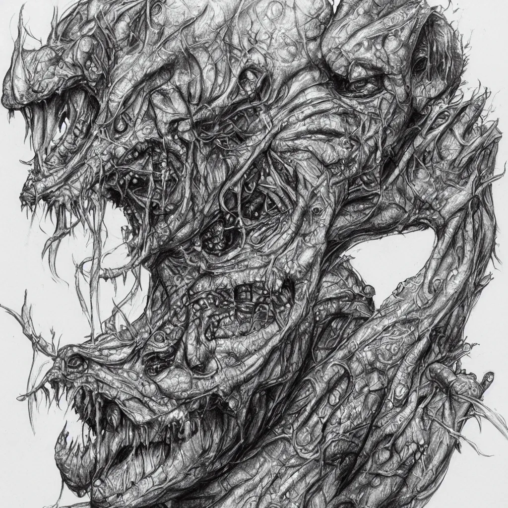 Image similar to super detailed studio portraits of innsmouth dweller concept art, innsmouth ocean - dwellers pencil sketch, mutant, fishmen, lovecraftian, hp lovecraft style, artistic photo, noir, monochrome, dark atmosphere, fine art, ink sketch