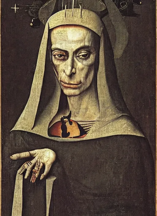 Image similar to diamanda galas by hieronymus bosch