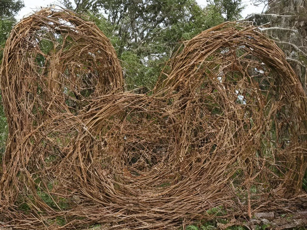 Prompt: an artwork by patrick dougherty