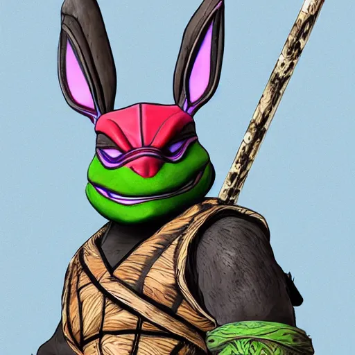 Image similar to the rabbit yojimbo from teenage mutant ninja turtles 4 k hyperdetailed photorealism hdr