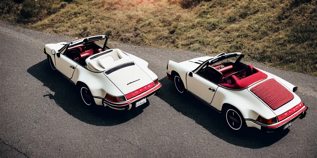 Image similar to photograph, rebadged, 1974 PORSCHE 911, roadster, by Pete Biro, press release, cinematic, malibu canyon, 8k, depth of field, bokeh ,