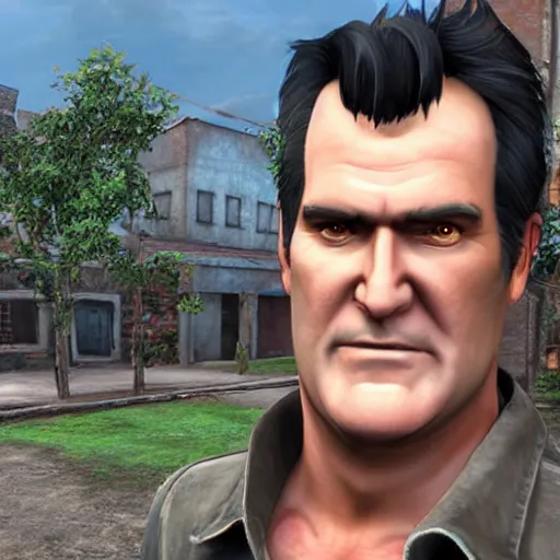 Prompt: a screenshot of bruce campbell in resident evil village. 3 d rendering. unreal engine. amazing likeness. very detailed. cartoon caricature