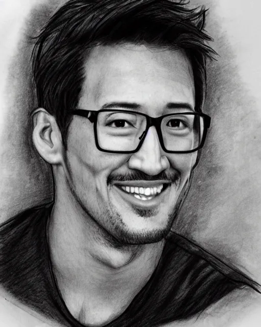 Prompt: pencil sketch of markiplier