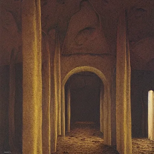 Prompt: Backrooms made by Zdzislaw Beksinski