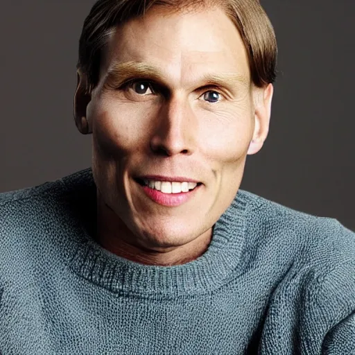 Image similar to A photograph of middle-aged Jerma985 in his fourties with short hair who looks like Jerma985 wearing a sweater in the 2010s, Jerma985, looks like Jerma985, taken in the late 2010s, taken on a 2010s Camera, realistic, hyperrealistic, very realistic, highly detailed, very detailed, extremely detailed, detailed, digital art, trending on artstation, headshot and bodyshot, detailed face, very detailed face