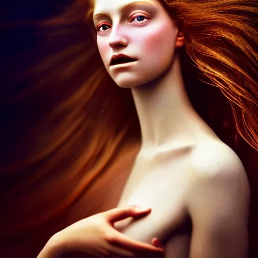 Prompt: photographic portrait of a stunningly beautiful siren renaissance female, in soft dreamy light at sunset, contemporary fashion shoot, by edward robert hughes, annie leibovitz and steve mccurry, david lazar, jimmy nelsson, extremely detailed, breathtaking, hyperrealistic, perfect face, octane render