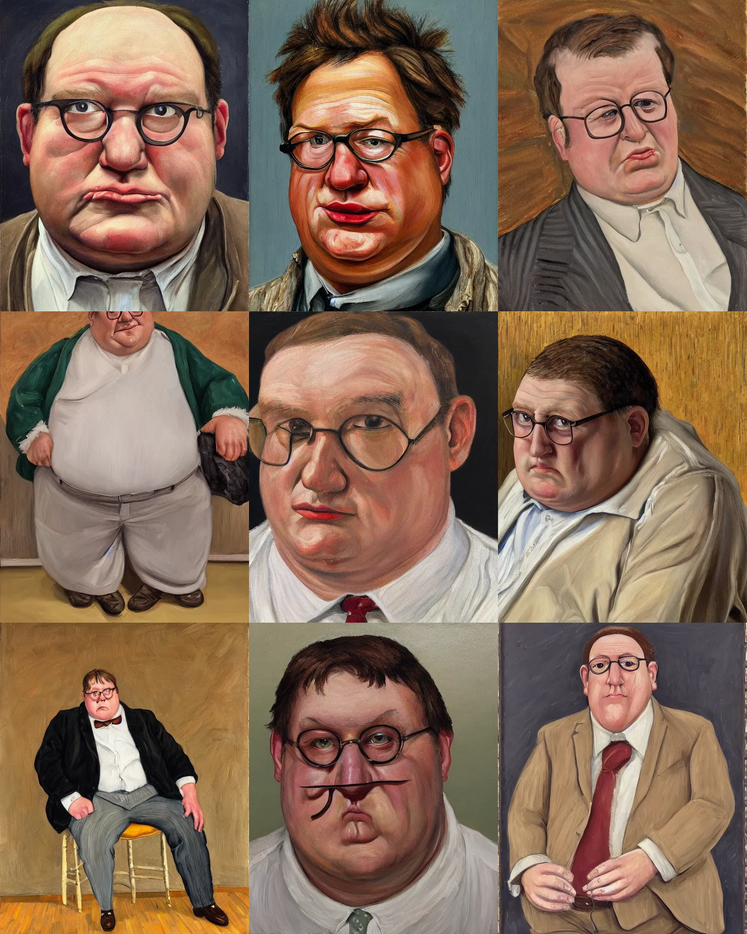 Prompt: Real-life Peter Griffin, painted by Lucian Freud