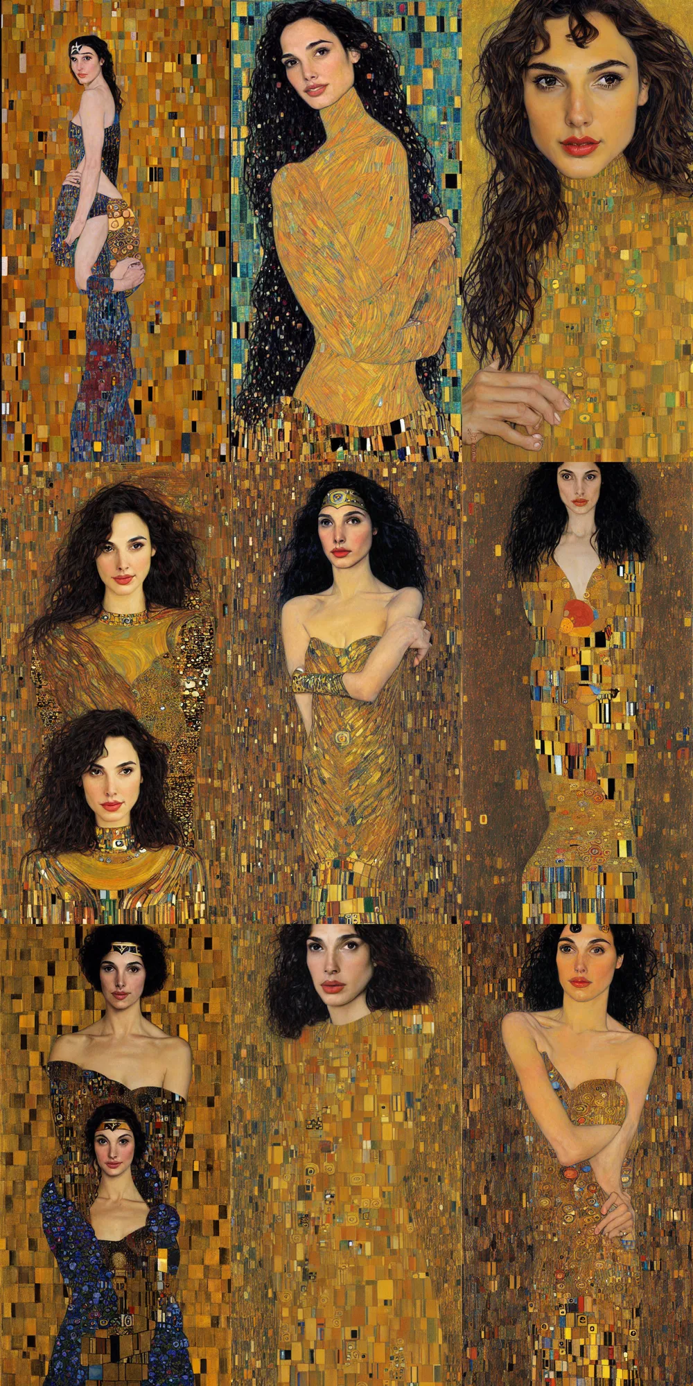 Image similar to painting of Gal Gadot by Gustav klimt