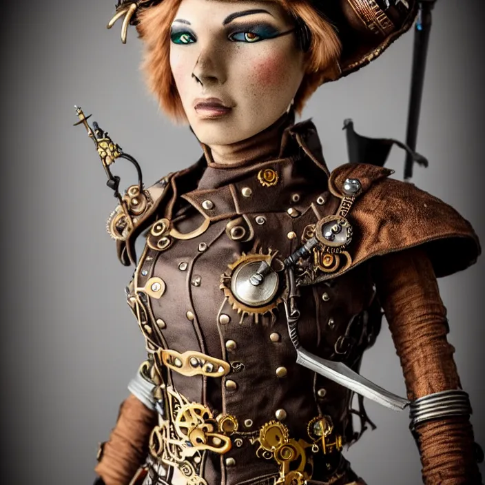 Image similar to full length photograph of a beautiful steampunk warrior. extremely detailed. dslr. 5 0 mm.