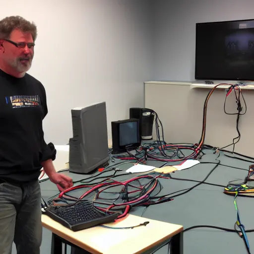 Image similar to Steve Burke from Gamers Nexus showing how to build a super-collider