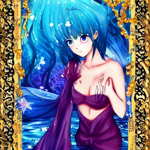 Image similar to beautiful anime mermaid,