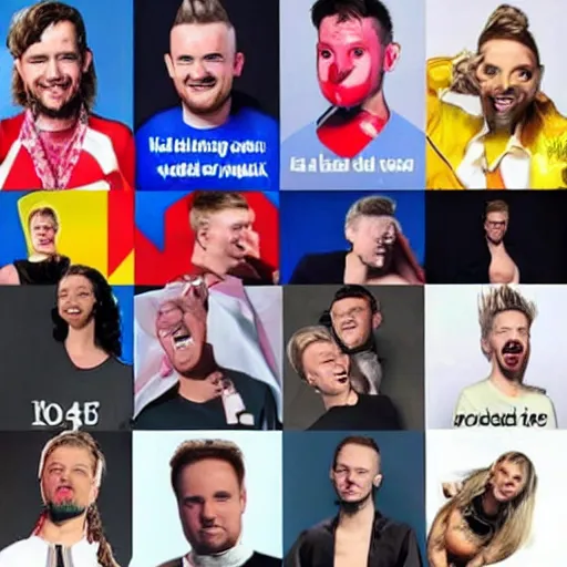 Image similar to a funny meme about norwegian eurovision contestants