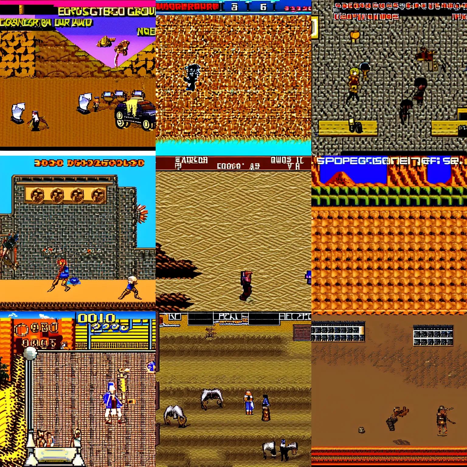 Prompt: a neo geo game screenshot, sahara desert game