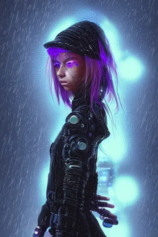 Prompt: portrait futuristic genuine cyberpunk young female Witch Doctor, in futuristic stormy heavy snowy thunder tokyo rooftop Enchantment cyberpunk night, ssci-fi, fantasy, intricate, very very beautiful, elegant, neon light, highly detailed, digital painting, artstation, concept art, soft light, hdri, smooth, sharp focus, illustration, art by tian zi and craig mullins and WLOP and alphonse mucha