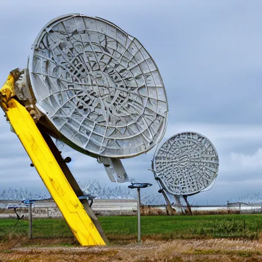 Prompt: abandoned phased-array radar installation, very detailed, lomo