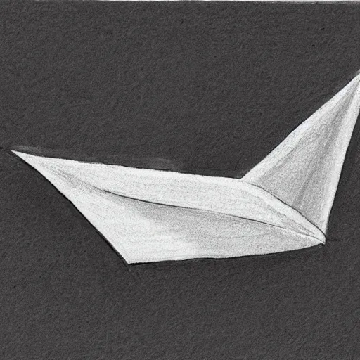 Image similar to child's drawing of a paper airplane.