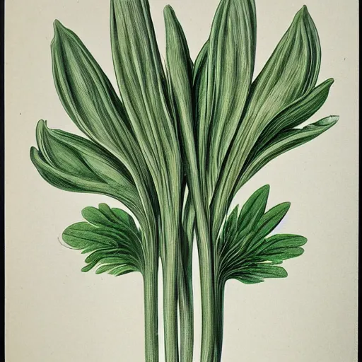 Image similar to wild garlic, 1 9 th century nature illustration