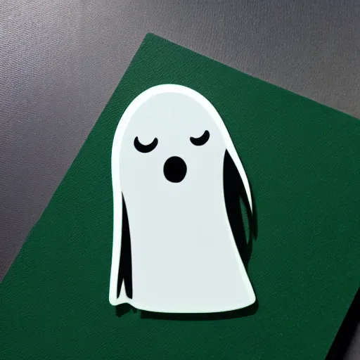 Prompt: cute chibi ghost sticker, by studio ghibli