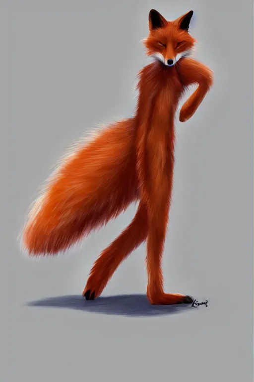 Image similar to an anthropomorphic modern fox with a fluffy tail, backlighting, trending on artstation, digital art, furry art, trending on furaffinity, fantasy art, by kawacy